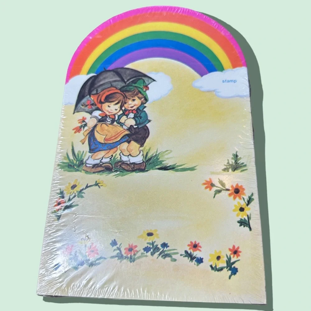 Vintage Retro New In Package Rainbow 20 Seal And Send Letter Paper Set